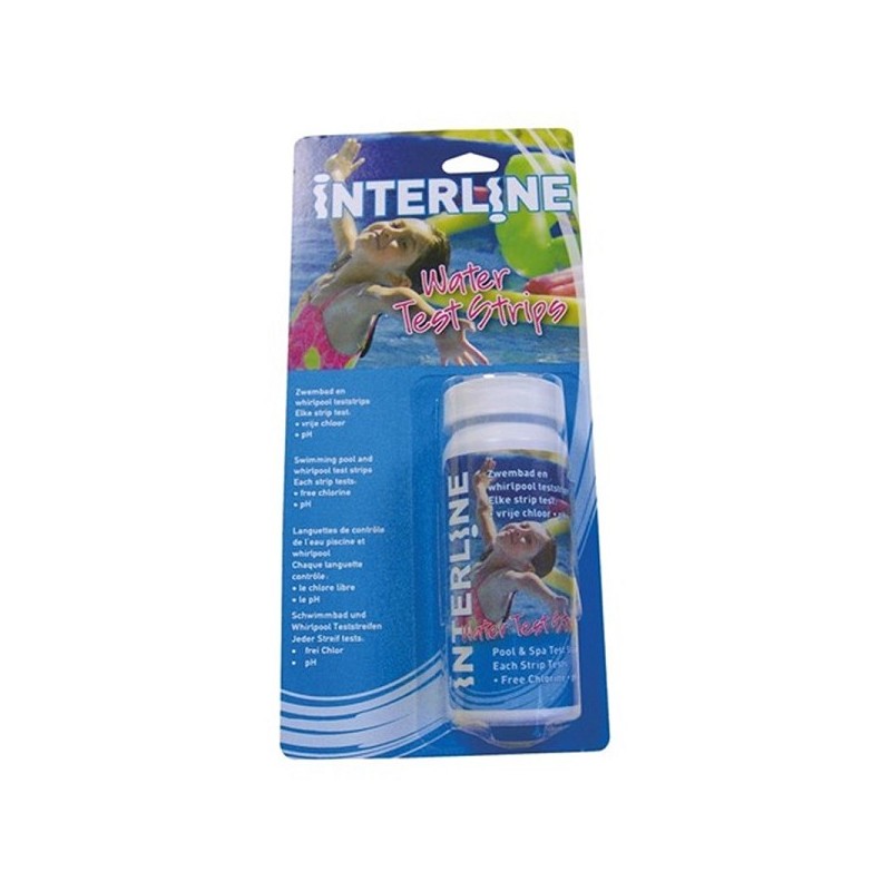 Interline Water Teststrips voor chloor en pH blister a 25 strips/potje