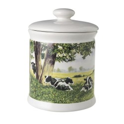 Wiebe van der Zee Pot de rangement vache détendue 12,5x17cm porcelaine