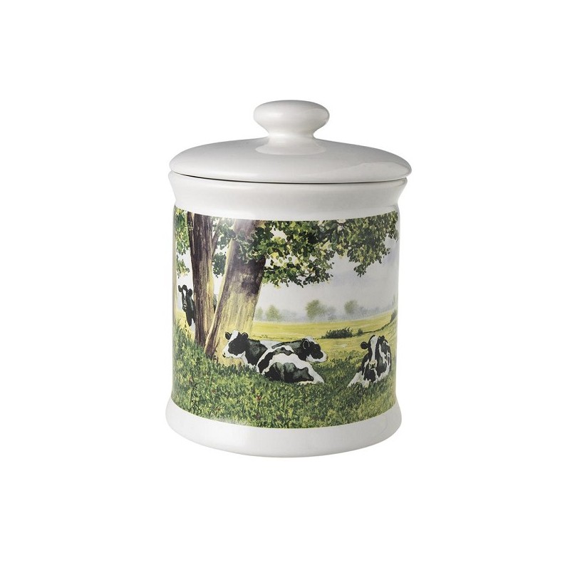 Wiebe van der Zee Pot de rangement vache détendue 12,5x17cm porcelaine