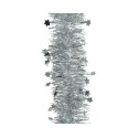 Decoris guirlande de sapin de Noël guirlande étoile brillante 10 cm x 270 cm argent