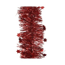 Decoris guirlande de sapin de Noël brillant 10 cm x 270 cm rouge de Noël