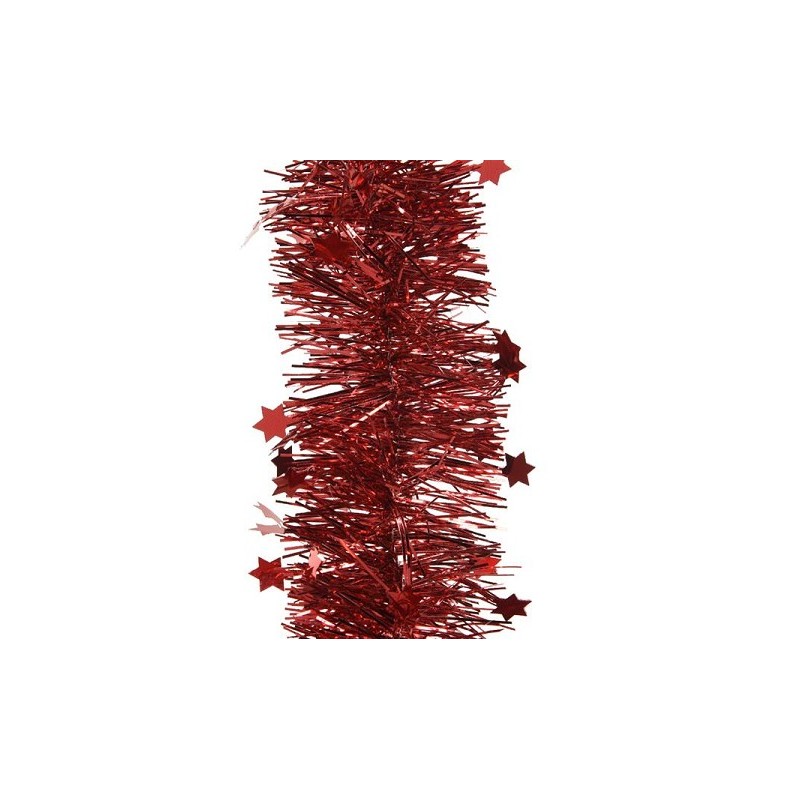 Decoris guirlande de sapin de Noël brillant 10 cm x 270 cm rouge de Noël