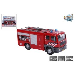 Kids Globe camion-citerne des pompiers NL moulé sous pression, action de retrait, lumière et son 13 cm