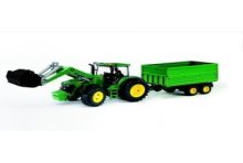 Tracteur Bruder John Deere 7930 avec chargeur frontal et remorque