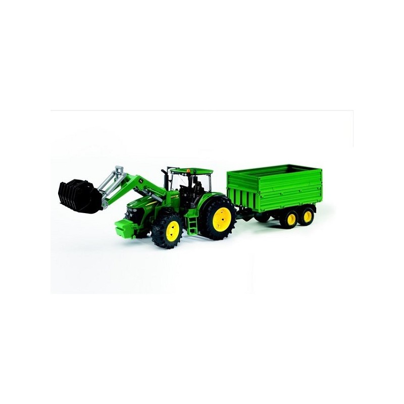 Tracteur Bruder John Deere 7930 avec chargeur frontal et remorque