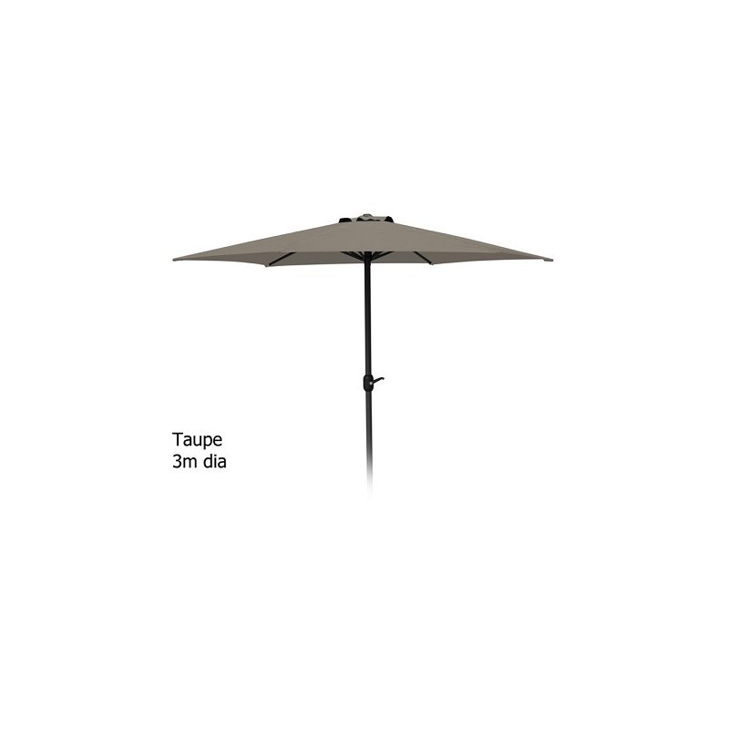 Parasol 3 mètres avec mécanisme rotatif Taupe