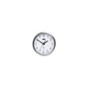 Horloge murale 30cm radiocommandée cerclage aluminium et cadran blanc avec aiguilles et chiffres noirs