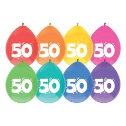 Ballonnen 50 jaar pak a 8 stuks