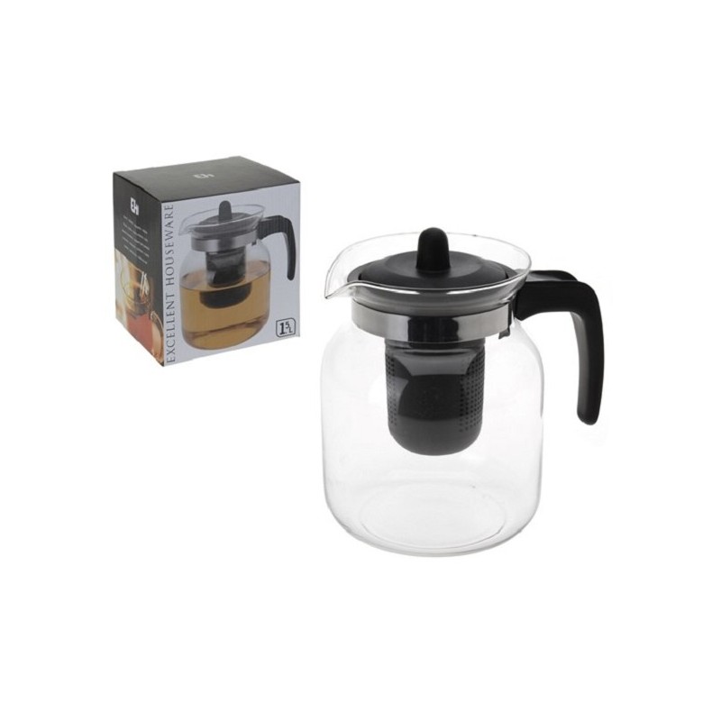 Theepot/glaskan met inzet 1,5 liter