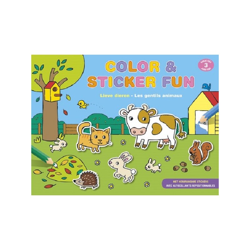 Jeux de couleurs et de stickers - Animaux doux (à partir de 3 ans)