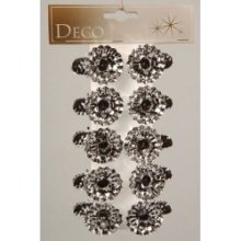 Decoris bougeoirs sapin de Noël avec clip 5x3,5cm argent