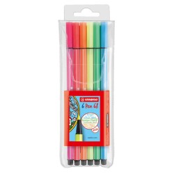 Stabilo pen 68 6 st fluo in etui