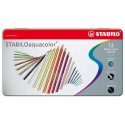 Stabilo 12 kleurpotloden aquacolor in metalen doosje