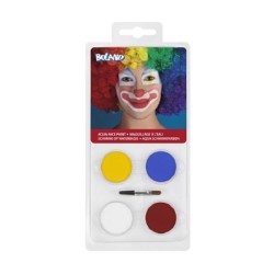 Set Palet schmink op waterbasis Clown (4 potjes en 1 applicator)