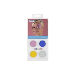 Set Palette de peinture pour le visage à base d'eau Princesse (4 pots et 1 applicateur)