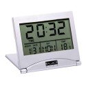 Reiswekker kwarts lcd zilver kunststof