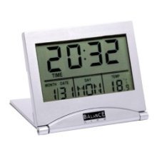 Réveil de voyage quartz lcd argent plastique