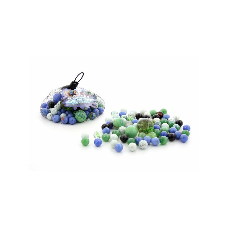 Knikkers 500 gram in netje assorti