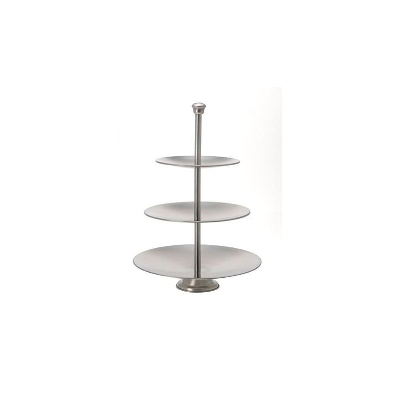 Etagere 3-laags rvs 36.5cm
Diameter borden is 25cm, 20.5cm en 16cm