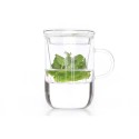 Tasse à thé avec filtre verre cl Ø 8cm hauteur : 12,5 cmContenu : 470 ml