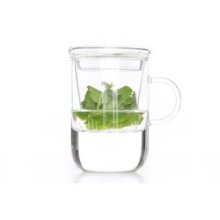 Tasse à thé avec filtre verre cl Ø 8cm hauteur : 12,5 cmContenu : 470 ml