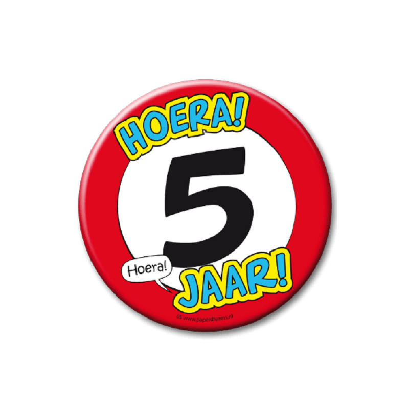 Button XL - 5 jaar