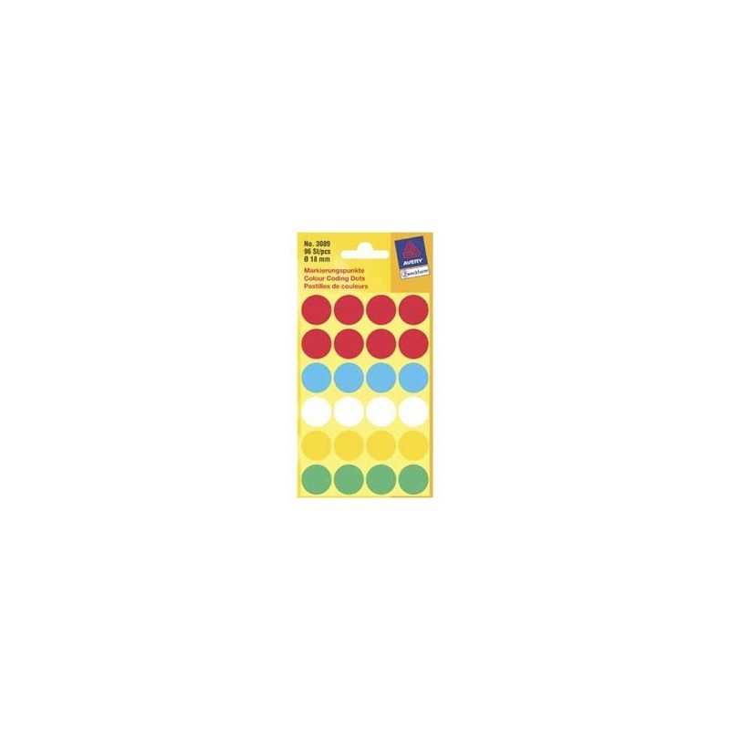 Etiket Zweckform 18mm rond stickers, pak a 96 etiketjes, bundel a 10 pakjes