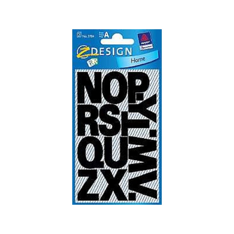 Etiquette lettre A à Z Z-design Home noir lot de 10 paquets