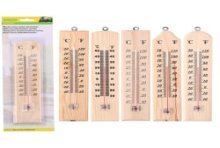 Kinzo Thermometer Binnen/buiten Hout 25x5cm