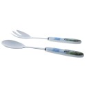 Wiebe van der Zee 2 pcs Couverts à salade 25,5cm porcelaine/acier inoxydable