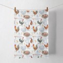 Ambiente Torchon de Cuisine Ferme de Poulets 50x70cm 100% Coton