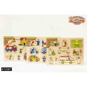 Puzzle boutons bois police, pompiers ou ambulance 10pc