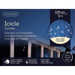 Lumineo LED verlichting Icicle 5m- 119LED warmwit