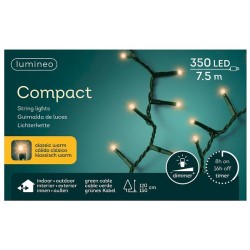 Guirlande lumineuse LED Lumineo 750cm 350xLED blanc chaud pour arbre 120-150cm Avec minuterie de 8 heures et fonction variateur