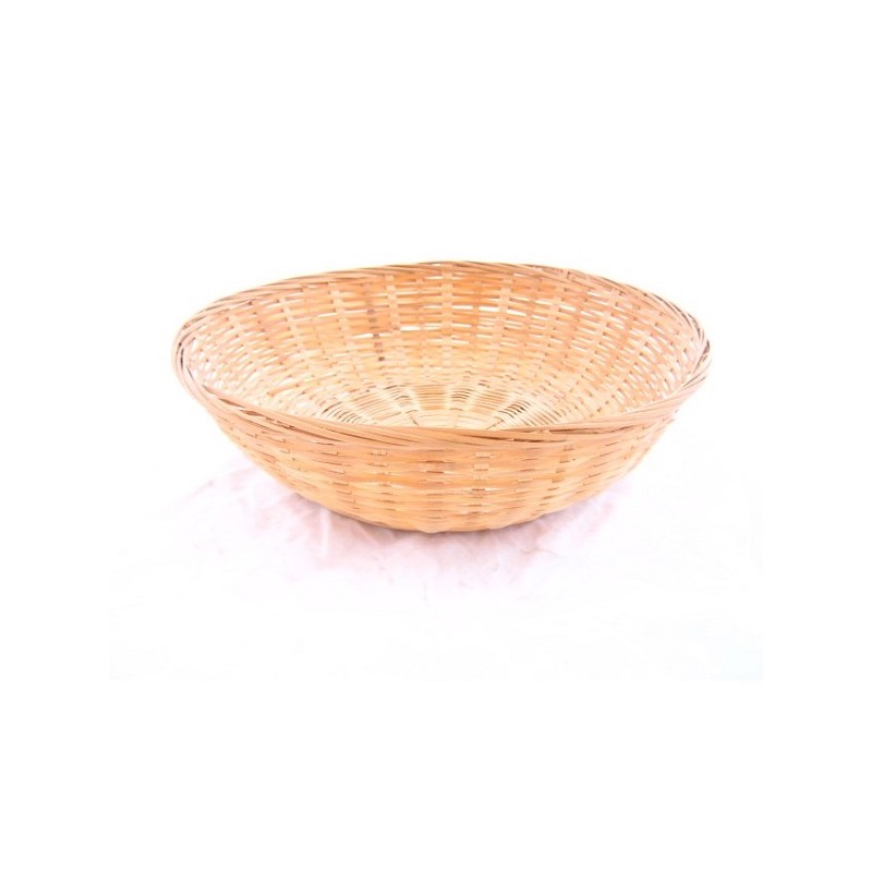Corbeille à pain bambou ronde fermée 30x9 cm
