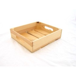 Boîte en bois rectangulaire avec poignée 29x26x7cm