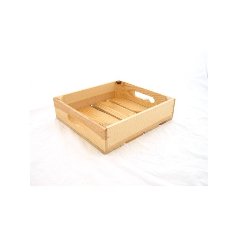 Boîte en bois rectangulaire avec poignée 29x26x7cm