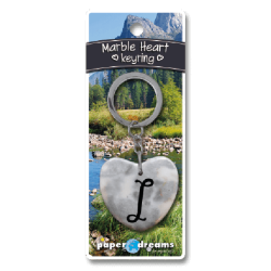Marmer sleutelhanger hart  - I