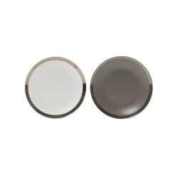 Assiette petit-déjeuner Venice Ø19m boîte de 6 pièces gris/blanc