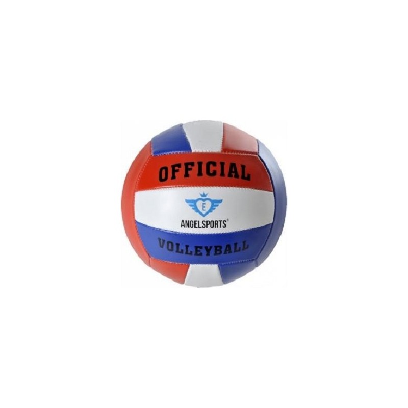 Ballon de volley en PVC, rouge/bleu/blanc, cousu machine, taille 5