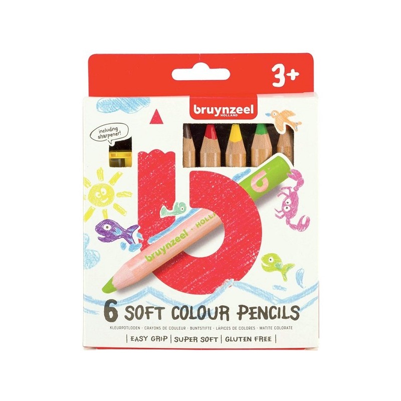 Bruynzeel 6 soft colouring pencils