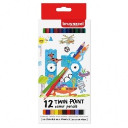 Bruynzeel 12 crayons de couleur Twin Point