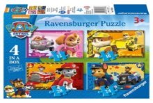 Ravensburger puzzel 4 in 1Paw Patrol:Puppies op pa