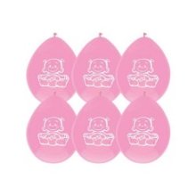 Ballons Bébé Fille Rose 30cm 6pcs