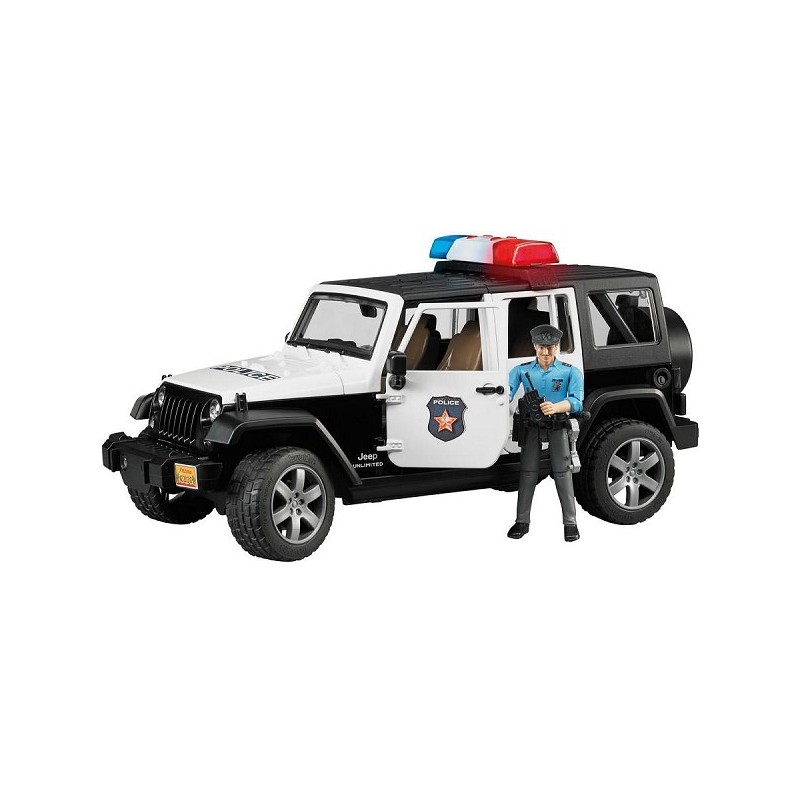 Voiture de police Bruder Jeep Wrangler Rubicon avec policier