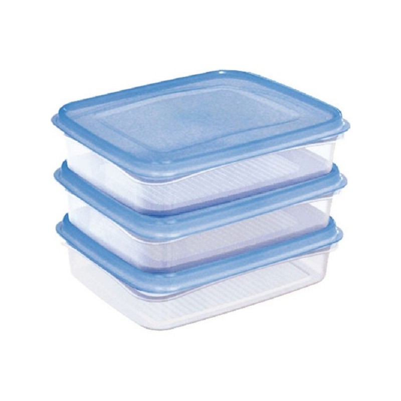 Sunware Club Cuisine Coffret congélateur 0,7 litres transparent/bleu lot de 3 pièces 17,5x14x4,4cm