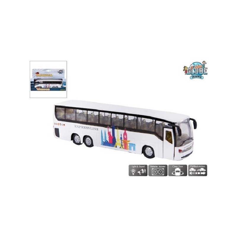 Navette Bus lumineuse et sonore 19cm blanc