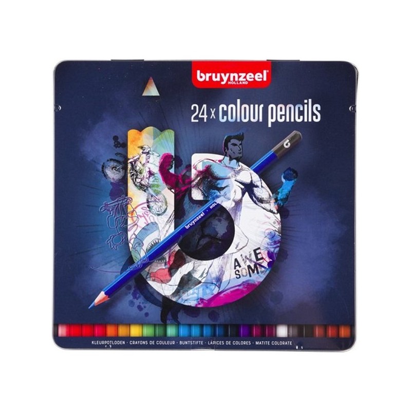 Crayons de couleur en boîte Bruynzeel 24 pièces