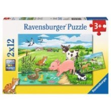 Ravensburger puzzel Jonge dieren op het platteland 2x12 stukjes