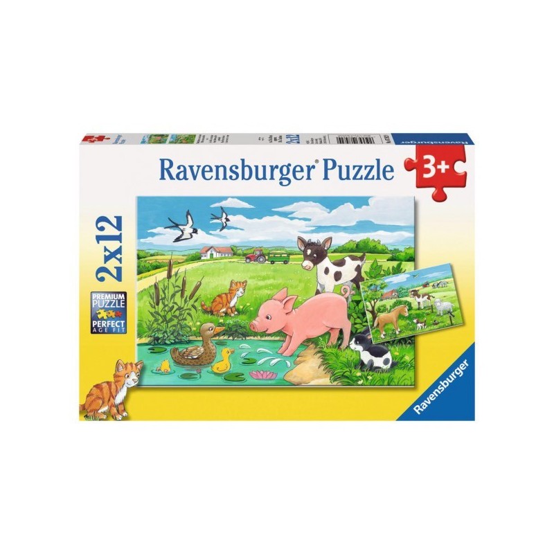 Ravensburger puzzel Jonge dieren op het platteland 2x12 stukjes
